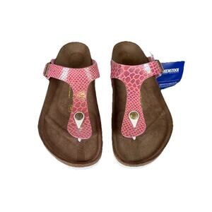 Birkenstock Gizeh Women’s 11 US 42 EU Snake Metallic Pink Rose Gold Sandals NWOB